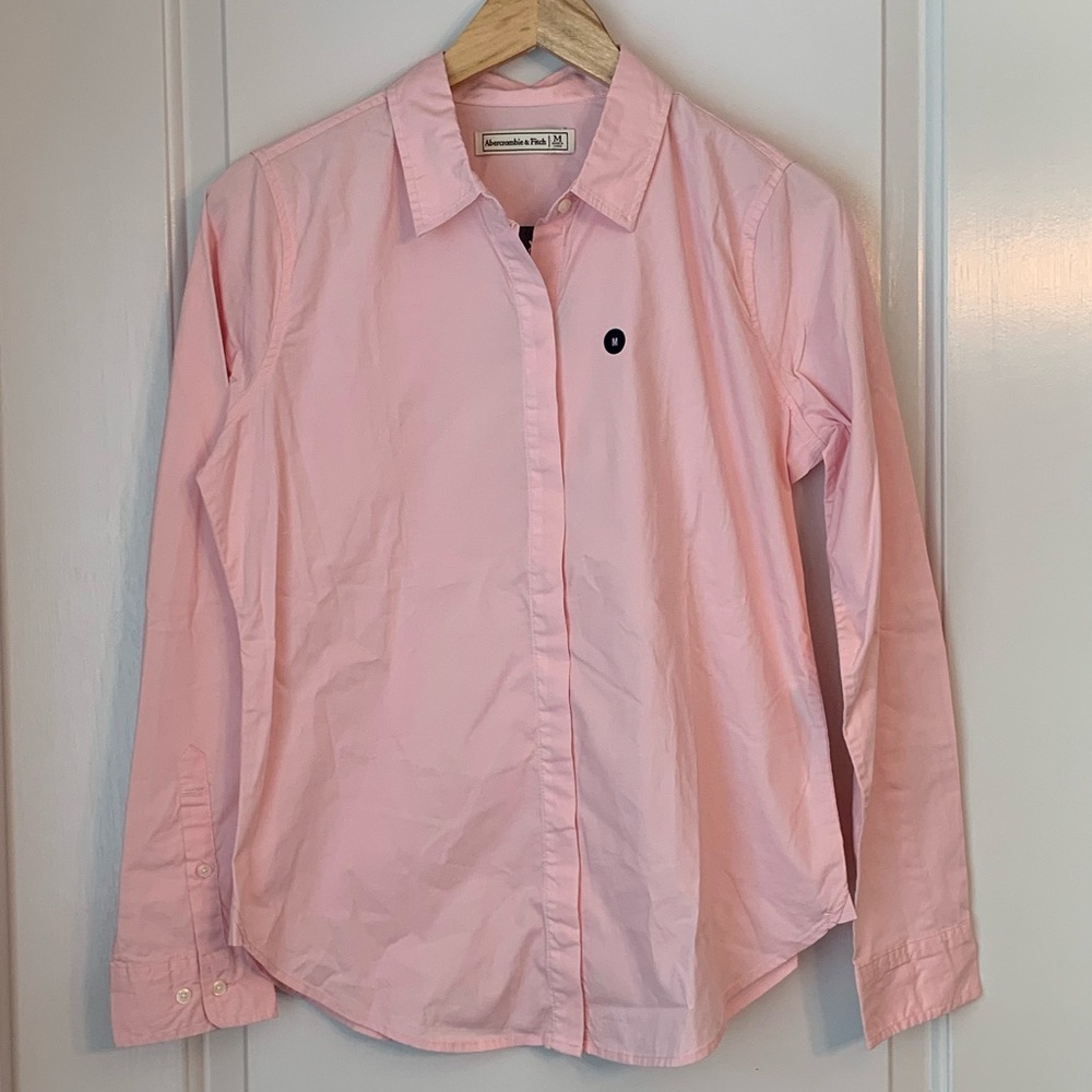 Abercrombie & Fitch Classic Poplin Shirt in Pink